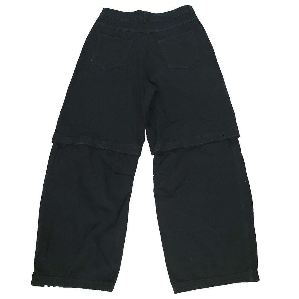 NWOT Adidas Adibreak Denim Two-In-One Jeans Womens 32 Black White Baggy Skater - Picture 4 of 16